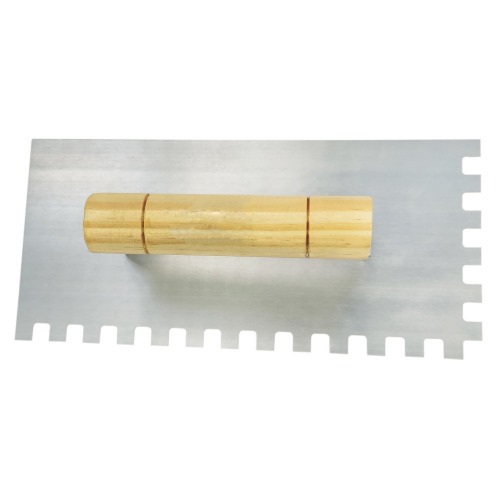 Desempenadeira em ao dentada com cabo de madeira 12 x 25,5 cm