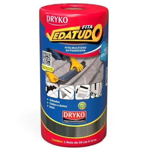 Kit 2 Fitas asfáltica auto adesiva aluminizada multiuso 30 cm x 10 m - Vedatudo