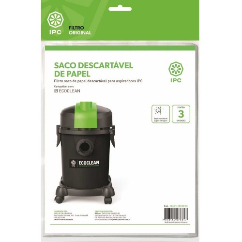 Filtro de papel 3 peas para aspirador de p Ecoclean