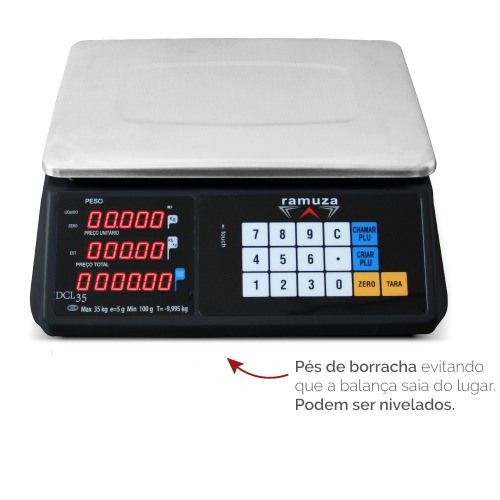 Balança digital computadora a bateria 35 kg - DCL Balança digital computadora a bateria 35 kg - DCL