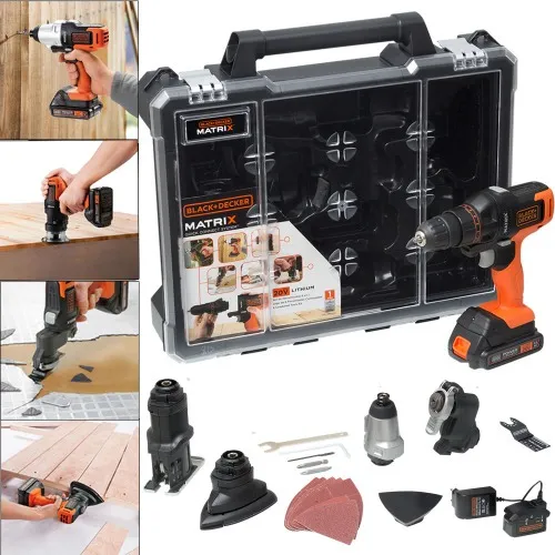 Kit Furadeira Parafusadeira a bateria 20V 6 em 1 - Matrix