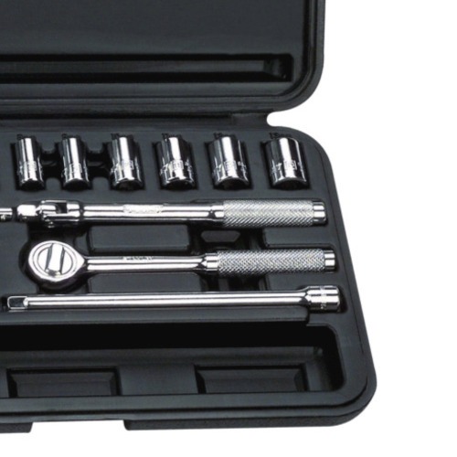 Jogo de soquete estriado encaixe de 1/4