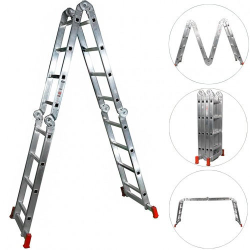 Escada multifuncional de alumínio 4 x 4 com 16 degraus 13 em 1 - ESC0293 Escada multifuncional de alumínio 4 x 4 com 16 degraus 13 em 1 - ESC0293
