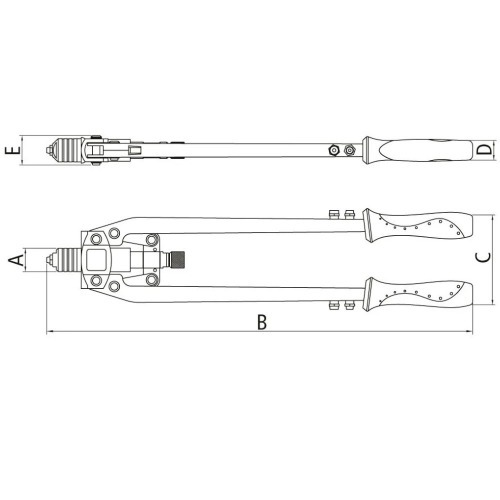 Rebitador manual tipo alavanca para rebites até 6,4 mm Rebitador manual tipo alavanca para rebites até 6,4 mm