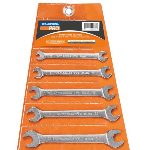 Jogos de chave fixa 6 a 22 mm ao cromo vandio com 8 peas - 44610/208