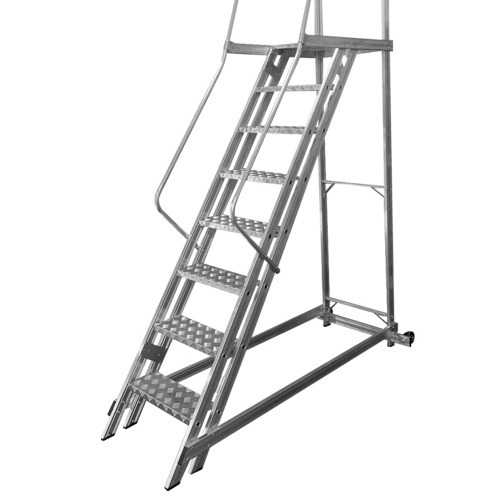 Escada plataforma de alumnio 2.0 m c/ 7 degraus + patamar 