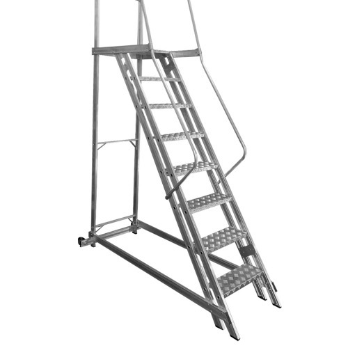 Escada plataforma de alumnio 2.0 m c/ 7 degraus + patamar 