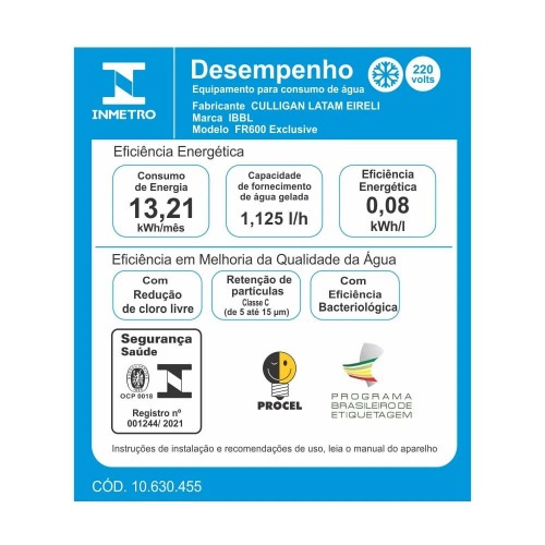 Purificador de gua refrigerado por compressor prata - FR600 Exclusive  110V