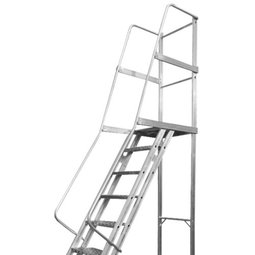 Escada plataforma de alumnio 2.25 m c/ 8 degraus + patamar