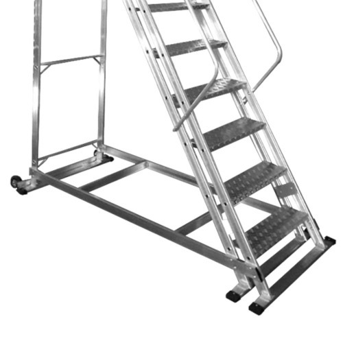 Escada plataforma de alumnio 2.50 m c/ 9 degraus + patamar 