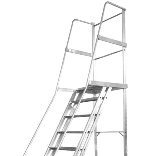 Escada plataforma de alumnio 2.50 m c/ 9 degraus + patamar 