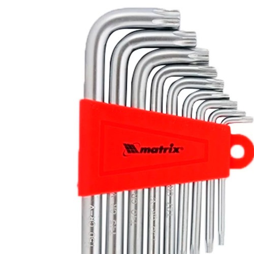 Jogo de chave hexalobular T10 a T50 com 9 peas	