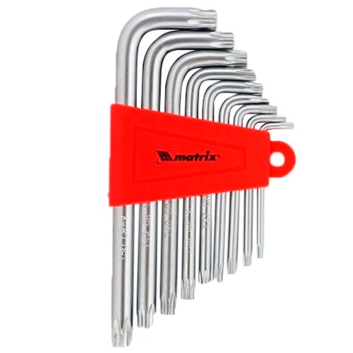 Jogo de chave hexalobular T10 a T50 com 9 peas	