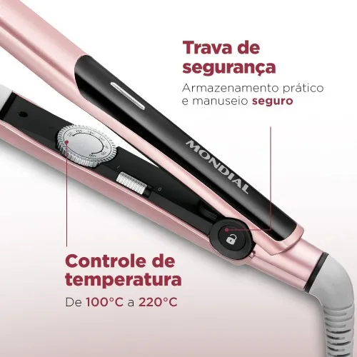Prancha Chapinha Alisadora cabo giratório Golden Rose - P-20
