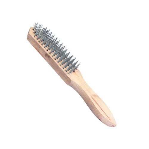 Escova manual com cerdas de aço 4 fileiras cabo de madeira - 7482255 Escova manual com cerdas de aço 4 fileiras cabo de madeira - 7482255