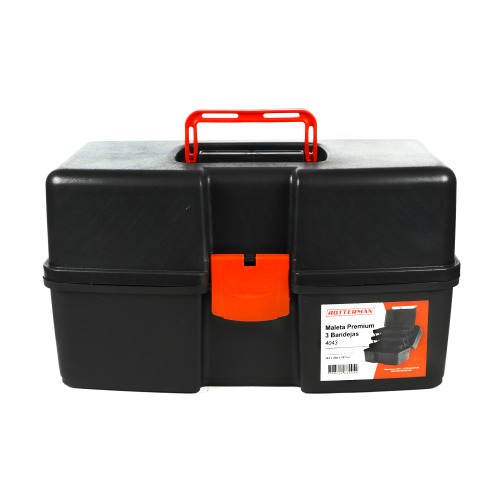 Maleta pl�stica para ferramentas 365 x 230 x 197 mm com 3 bandejas articuladas Premium