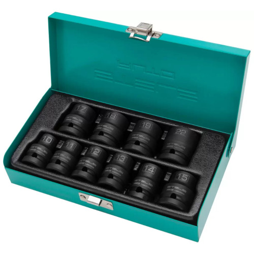 Jogo de soquete de impacto sextavado 10 a 22 mm 1/2 Jogo de soquete de impacto sextavado 10 a 22 mm 1/2