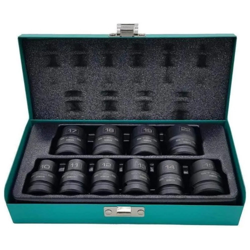 Jogo de soquete de impacto sextavado 10 a 22 mm 1/2 Jogo de soquete de impacto sextavado 10 a 22 mm 1/2