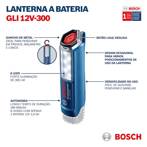 Lanterna led a bateria 12V 300 lúmens Sem bateria - GLI 12V-300 Lanterna led a bateria 12V 300 lúmens Sem bateria - GLI 12V-300