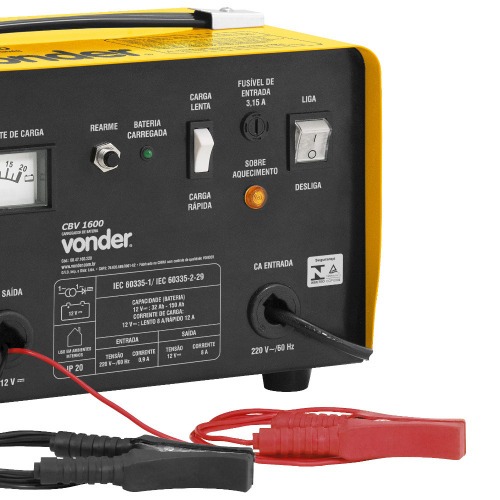 Carregador de bateria portátil 12 volts - CBV1600 220V Carregador de bateria portátil 12 volts - CBV1600 220V