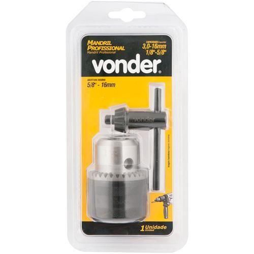 Mandril com chave cone B16 capacidade 3 a 16 mm