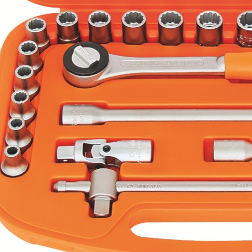 Jogo de soquete estriado 8 a 32 mm encaixe 1/2 Jogo de soquete estriado 8 a 32 mm encaixe 1/2