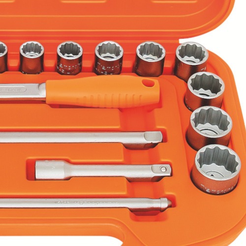 Jogo de soquete estriado 8 a 32 mm encaixe 1/2 Jogo de soquete estriado 8 a 32 mm encaixe 1/2