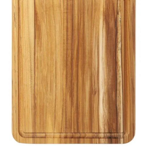 Tábua de madeira para churrasco com 2 potes em inox 48 x 30 cm