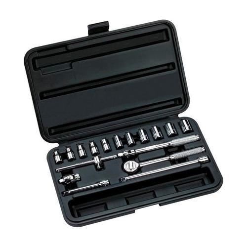 Jogo de soquete estriado encaixe de 1/4