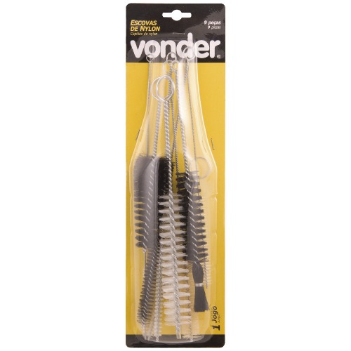 Jogo escova de nylon manual tubular com 9 pe�as