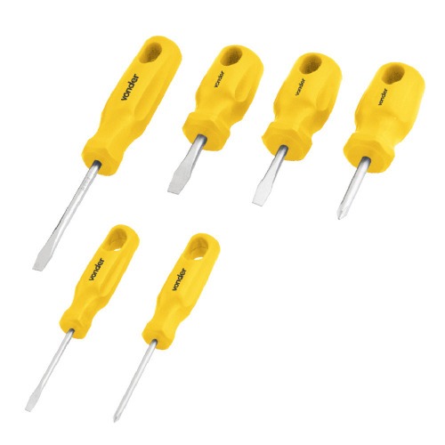 Jogo de chave de fenda e phillips com 10 peças aço cromo vanádio Jogo de chave de fenda e phillips com 10 peças aço cromo vanádio