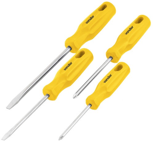 Jogo de chave de fenda e phillips com 10 peças aço cromo vanádio Jogo de chave de fenda e phillips com 10 peças aço cromo vanádio