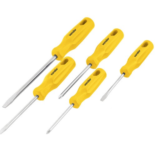 Jogo de chave de fenda e phillips com 10 peças aço cromo vanádio Jogo de chave de fenda e phillips com 10 peças aço cromo vanádio