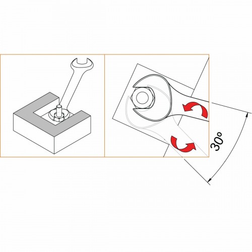 Chave fixa 30 x 32 mm aço cromo vanádio com cartela Chave fixa 30 x 32 mm aço cromo vanádio com cartela