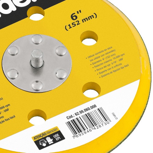 Base para lixadeira roto orbital pneumática 6 Base para lixadeira roto orbital pneumática 6