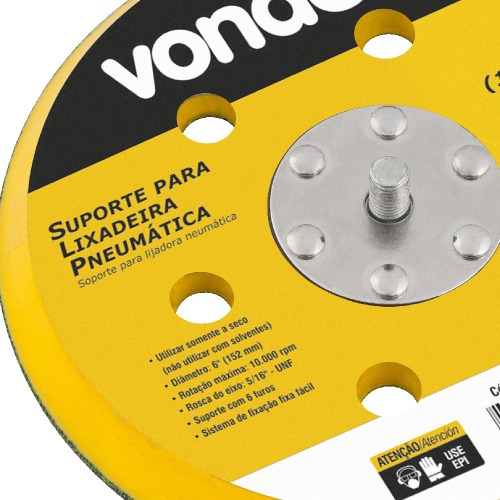 Base para lixadeira roto orbital pneumática 6 Base para lixadeira roto orbital pneumática 6