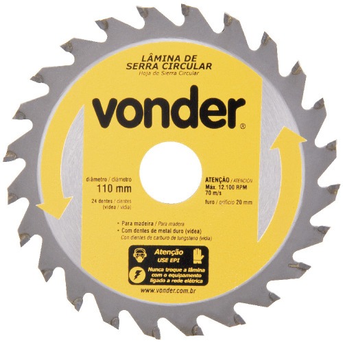 Disco de serra para madeira 110 x 20 x 24 dentes com 3 peças Disco de serra para madeira 110 x 20 x 24 dentes com 3 peças