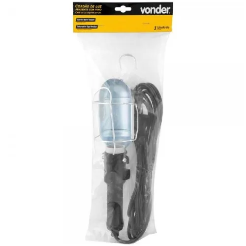 Cordão de luz 60 watts com protetor de lâmpada