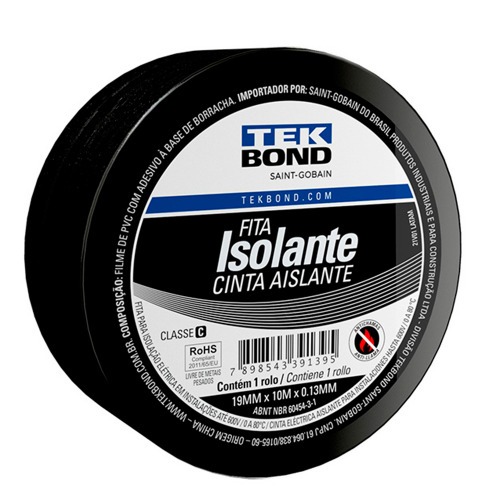 Fita isolante 19 mm x 10 metros