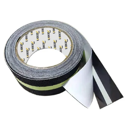 Fita antiderrapante preta com faixa fotoluminescente 50mm x 5m