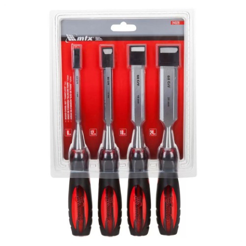 Jogo de formões 6 a 24 mm com 4 peças Jogo de formões 6 a 24 mm com 4 peças