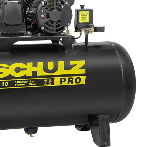 Compressor de ar 10 pés 110L 2 hp 140 libras trifásico - PRO CSV10/110