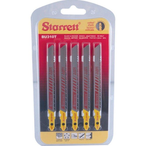 Jogo de lâmina serra tico tico bimetal 75 mm 10 dentes com 5 peças - BU310T Jogo de lâmina serra tico tico bimetal 75 mm 10 dentes com 5 peças - BU310T