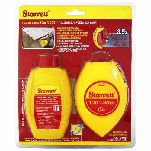 Giz de linha 30 metros com fio marcador em vermelho