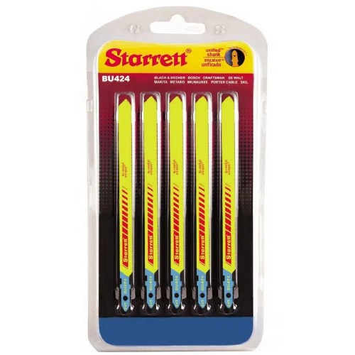 Lâmina serra tico tico 100 mm 24 dentes bimetal multiuso 5 peças - BU424 Lâmina serra tico tico 100 mm 24 dentes bimetal multiuso 5 peças - BU424