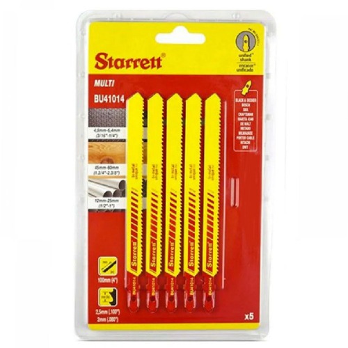 L�mina serra tico tico 100 mm 14 dentes bimetal multiuso 5 pe�as - BU41014