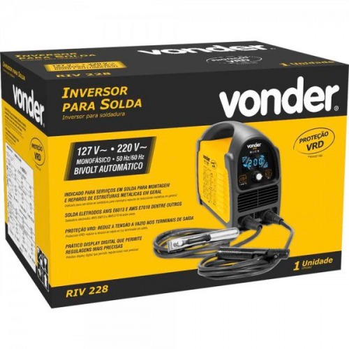 Inversora de solda 200A para eletrodo revestido e tig - RIV 228  110V/220V Inversora de solda 200A para eletrodo revestido e tig - RIV 228  110V/220V