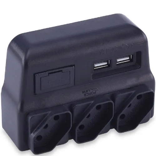 Pino multiplicador com carregador USB  110V/220V