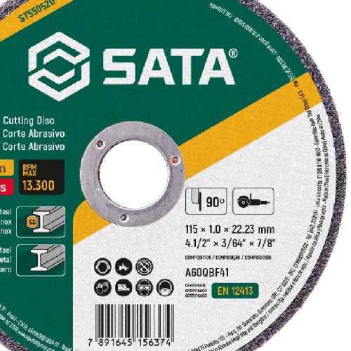 Disco de corte abrasivo metal/inox 4.1/2 Disco de corte abrasivo metal/inox 4.1/2