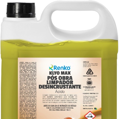 Limpador desincrustante cido 5 litros - KLYO MAX